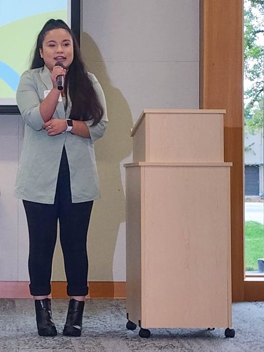 scholarship recipient speaking