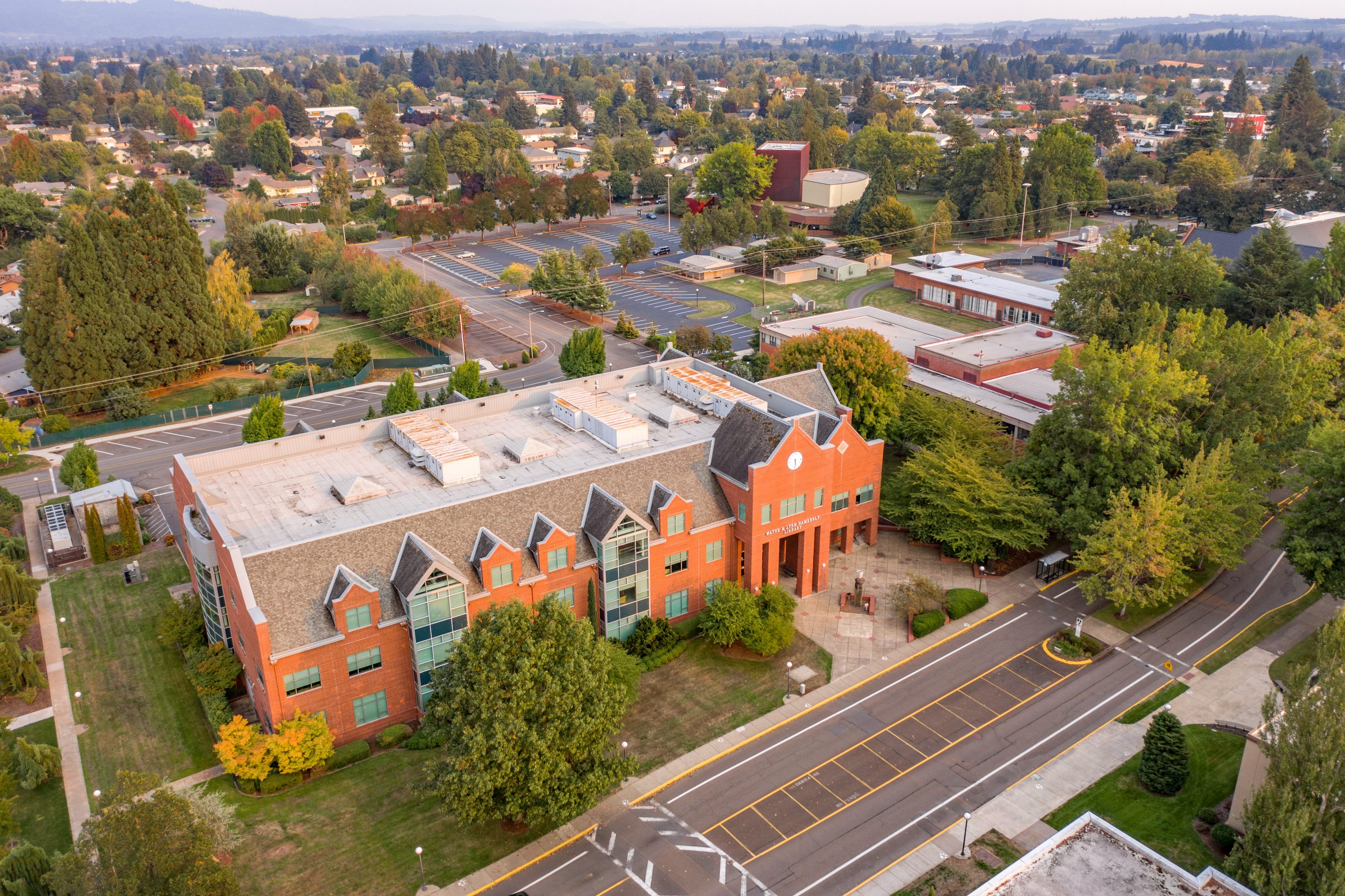 Drone footage of campus