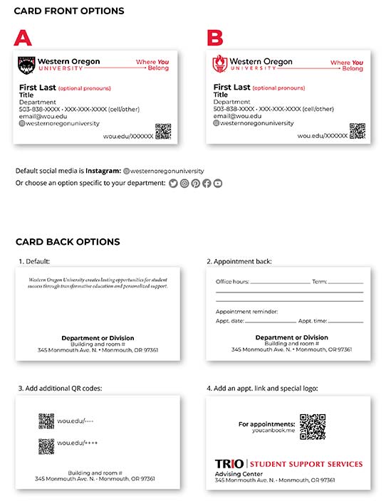 Business Cards layout