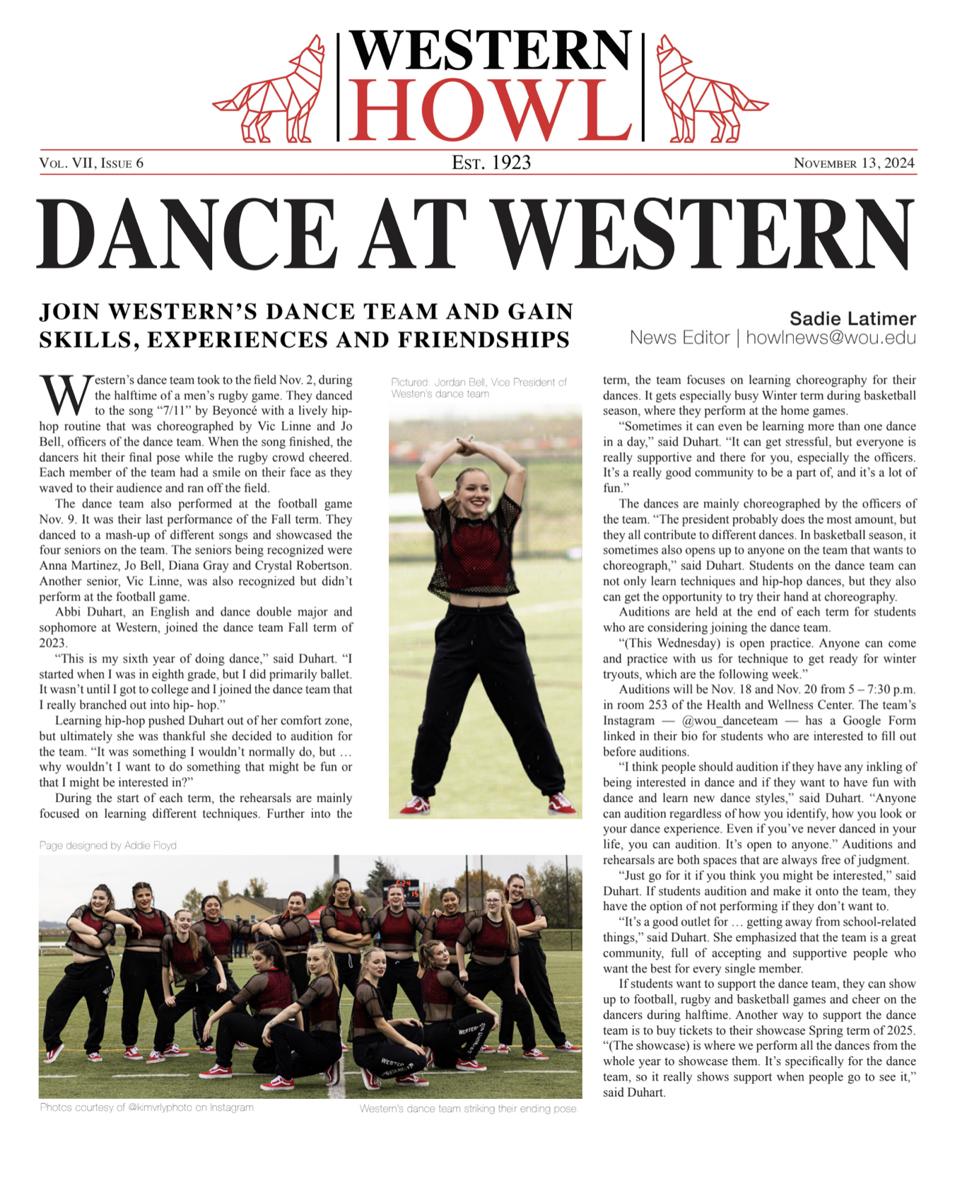 Western Howl Vol. VII, Issue 6 - November 13, 2024