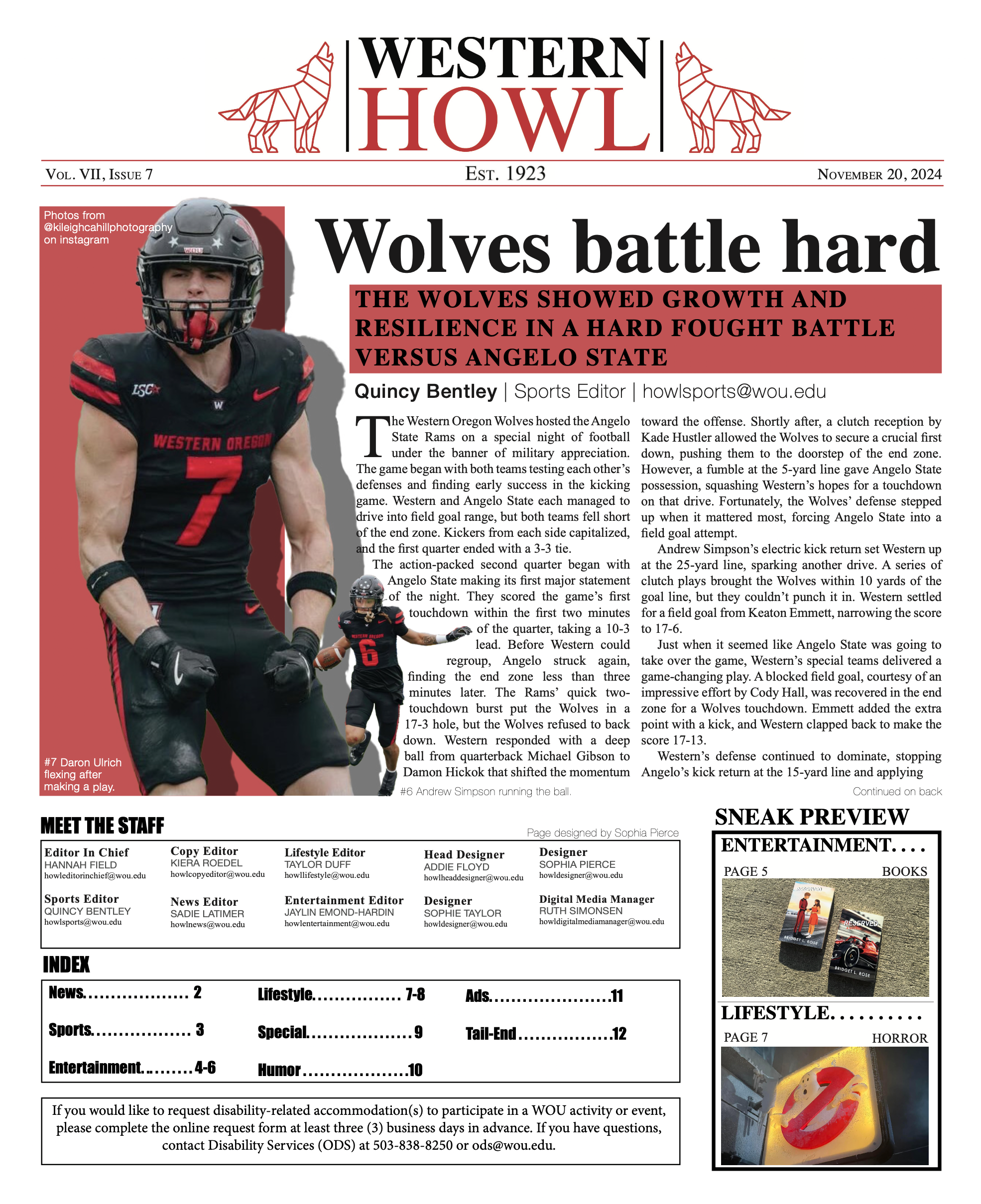 Western Howl Vol. VII, Issue 7 - November 20, 2024